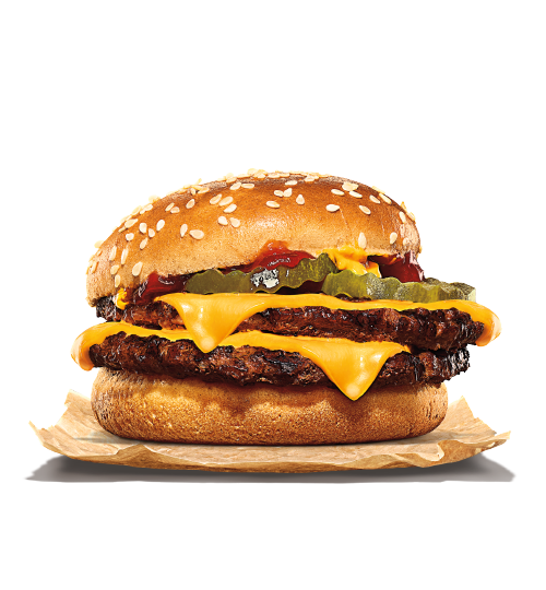 Dubbele cheeseburger menu met drinken
